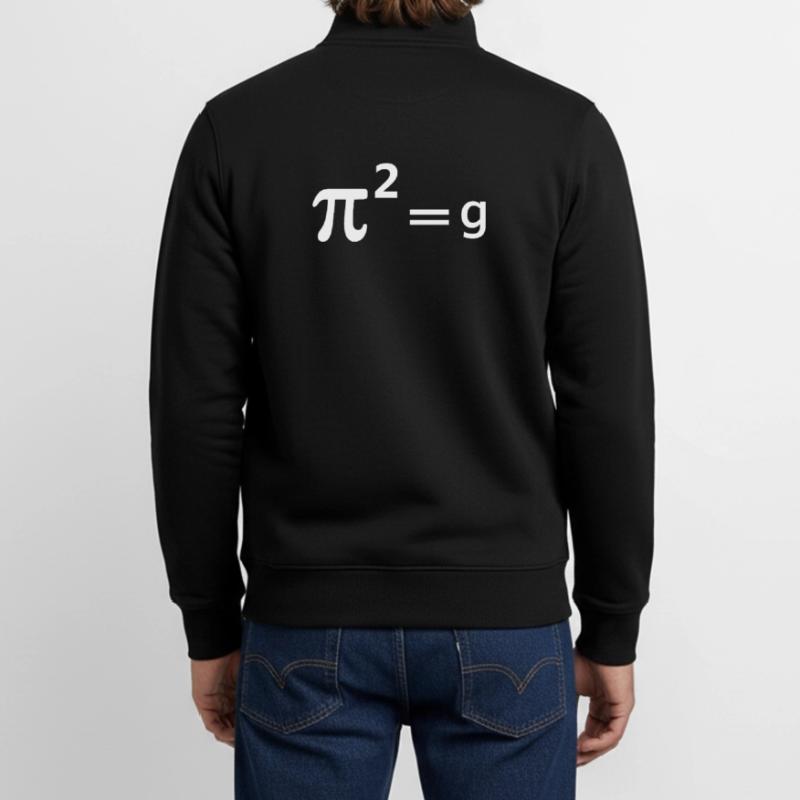 Funny Math Joke Pun - Pi Joke pi squared = g Maths Unisex Organic Zip Sweatshirt by Stanley/Stella