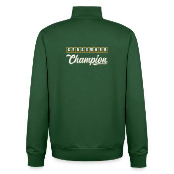 Conception typographique de Champion des mots croisés - Sweat zippé unisexe en coton bio Stanley/Stella - vert bouteille - Dos - AI Model Male 185 dark (185cm)