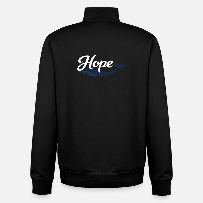 Hope Wal Typographie - Sweat zippé unisexe en coton bio Stanley/Stella - noir