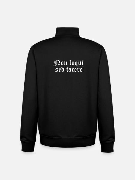 Non loqui sed facere - Unisex Organic Zip Sweatshirt by Stanley/Stella - black