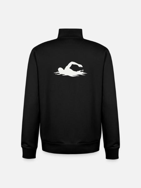 Silhouette de nageurs dans l’eau - Sweat zippé unisexe en coton bio Stanley/Stella - noir