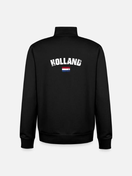 Holland Distressed Typography - Unisex Organic Zip Sweatshirt by Stanley/Stella - black