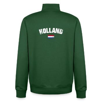 Holland Distressed Typografie - Unisex Organic Zip Sweatshirt von Stanley/Stella - Flaschengrün - Hinten - AI Model Male 185 dark (185cm)