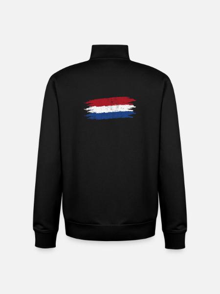 Dutch Flag Brush Strokes Tee - Unisex Organic Zip Sweatshirt by Stanley/Stella - black