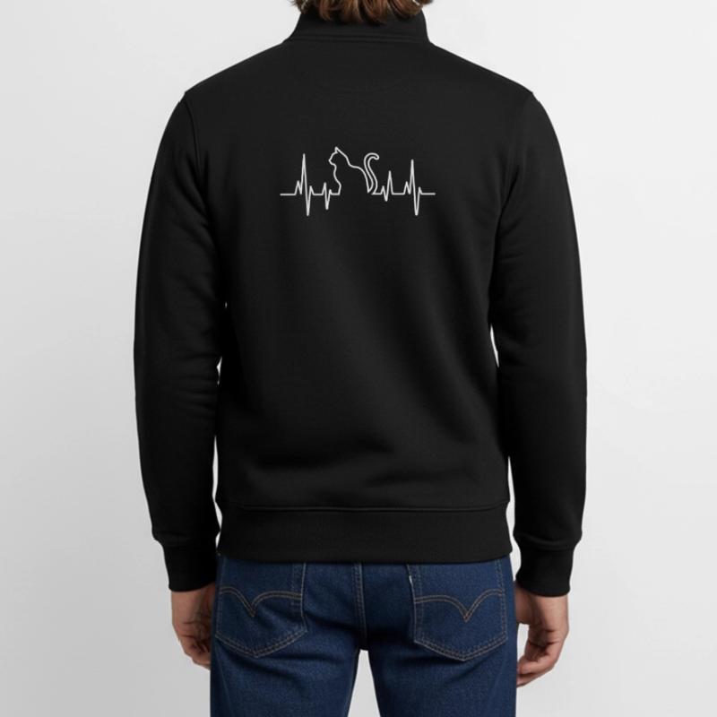 Conception de pull en forme de cœur de chat Sweat zippé unisexe en coton bio Stanley/Stella