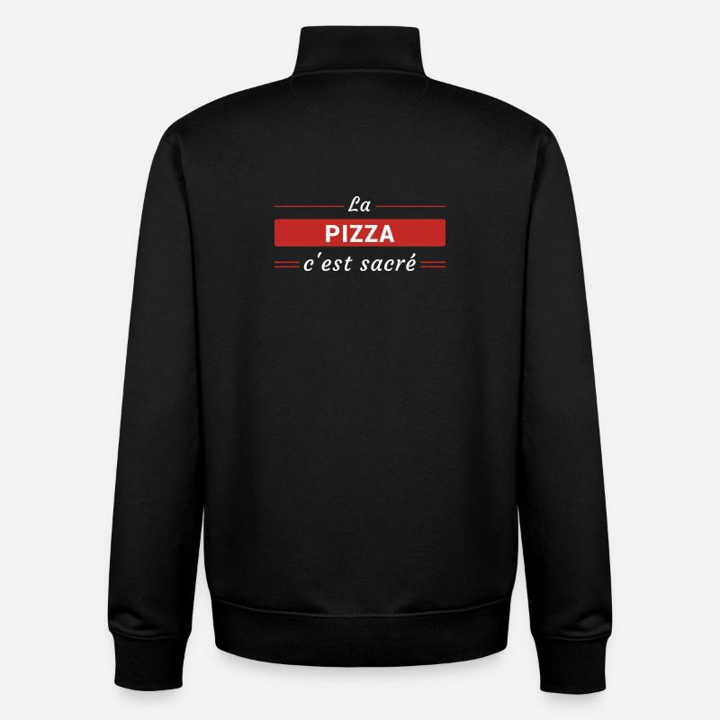 La Pizza, c'est Sacré - Sweat zippé unisexe en coton bio Stanley/Stella - noir