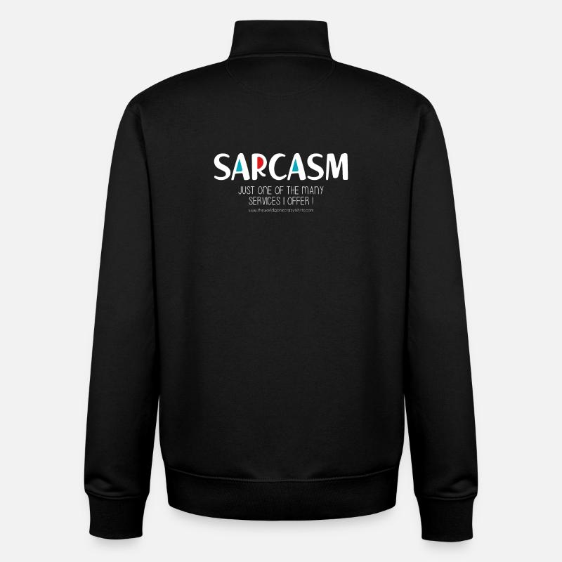 Sarcasm (dark) - Unisex Organic Zip Sweatshirt by Stanley/Stella - black