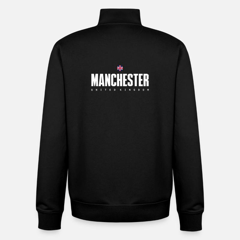 Manchester - Sweat zippé unisexe en coton bio Stanley/Stella - noir