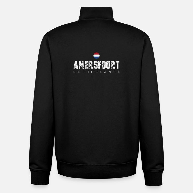 Amerfoort Netherlands Crest Tee - Unisex Organic Zip Sweatshirt by Stanley/Stella - black