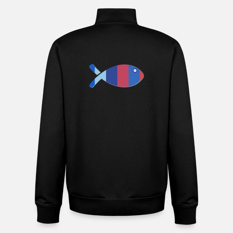 POISSON - Sweat zippé unisexe en coton bio Stanley/Stella - noir
