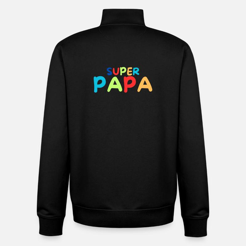 Super Papa - Unisex Organic Zip Sweatshirt von Stanley/Stella - Schwarz