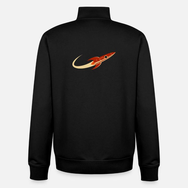Rote Weltraumrakete - Unisex Organic Zip Sweatshirt von Stanley/Stella - Schwarz