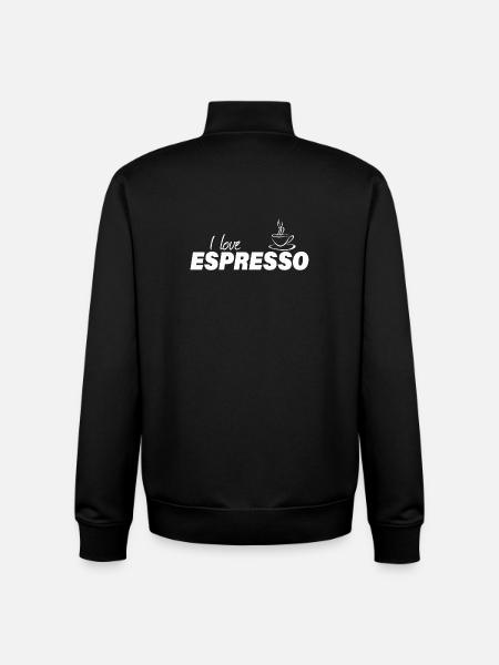 I LOVE ESPRESSO - Unisex Organic Zip Sweatshirt by Stanley/Stella - black