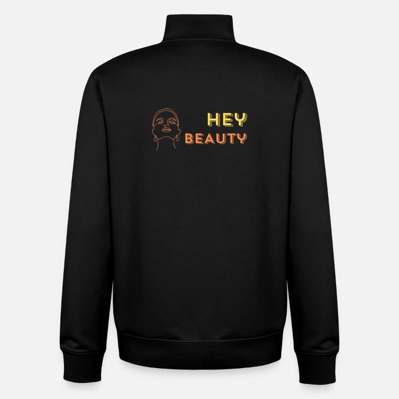 Hey beauty - Unisex Organic Zip Sweatshirt von Stanley/Stella - Schwarz