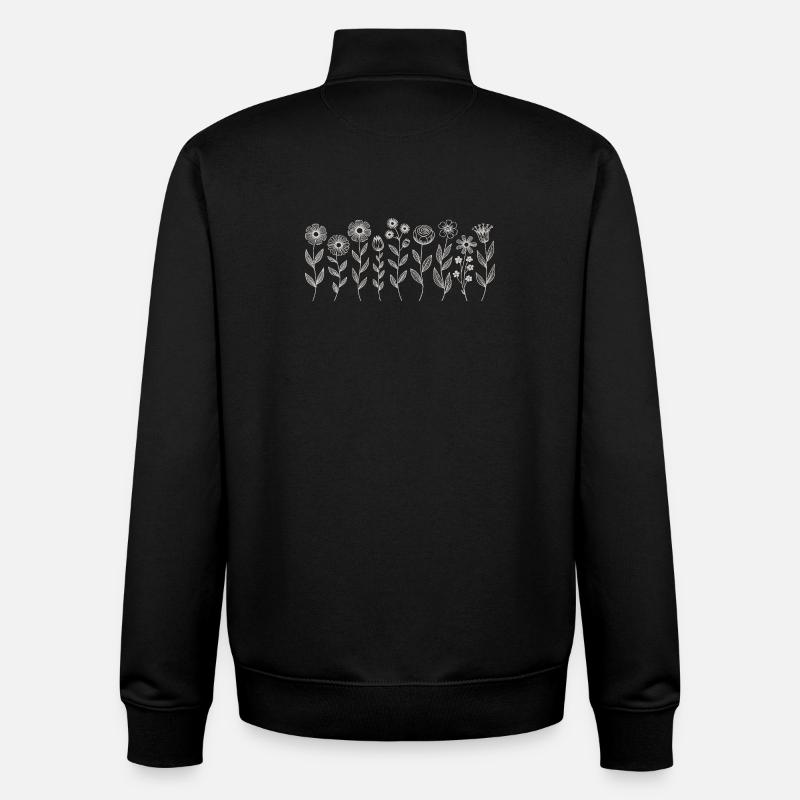 Floral Pattern Florist - Unisex Organic Zip Sweatshirt by Stanley/Stella - black