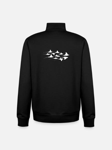 Manta Ray, Devil Ray, Stingray, Diver - Unisex Organic Zip Sweatshirt by Stanley/Stella - black