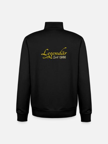 Born in 1986 - Unisex Organic Zip Sweatshirt by Stanley/Stella - black