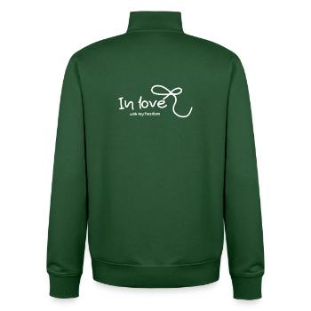Amoureux de la liberté - Sweat zippé unisexe en coton bio Stanley/Stella - vert bouteille - Dos - AI Model Male 185 dark (185cm)