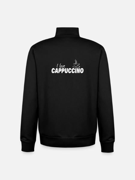I LOVE CAPPUCCINO - Unisex Organic Zip Sweatshirt by Stanley/Stella - black