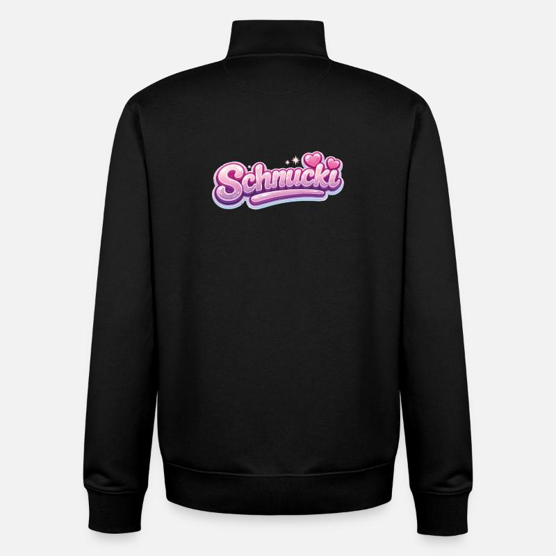 Police à bulles rose Schnucki - Sweat zippé unisexe en coton bio Stanley/Stella - noir