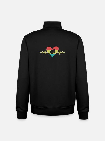 Affe Herzschlag Herz Retro - Unisex Organic Zip Sweatshirt von Stanley/Stella - Schwarz