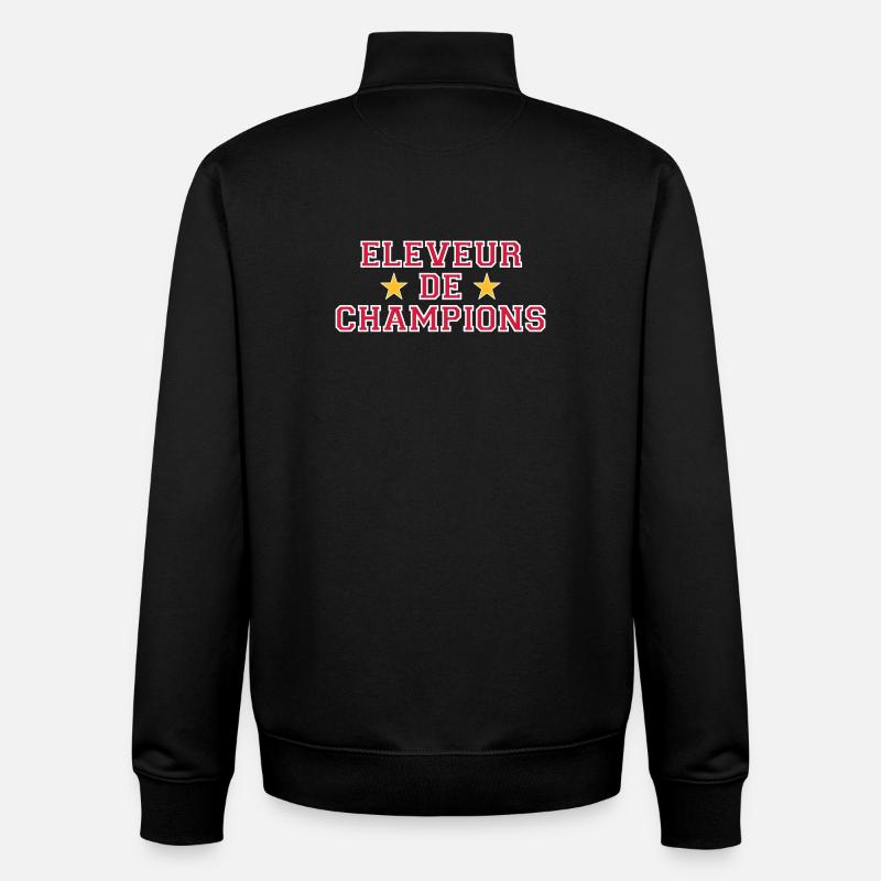 Eleveur de Champions - Sweat zippé unisexe en coton bio Stanley/Stella - noir