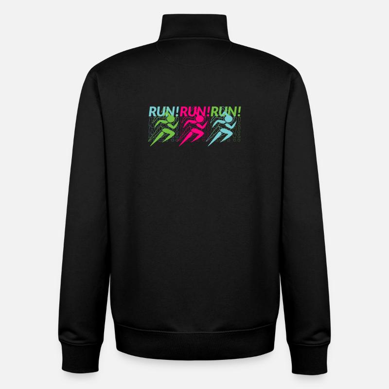 Jogging, Courir, Athlètes - Sweat zippé unisexe en coton bio Stanley/Stella - noir