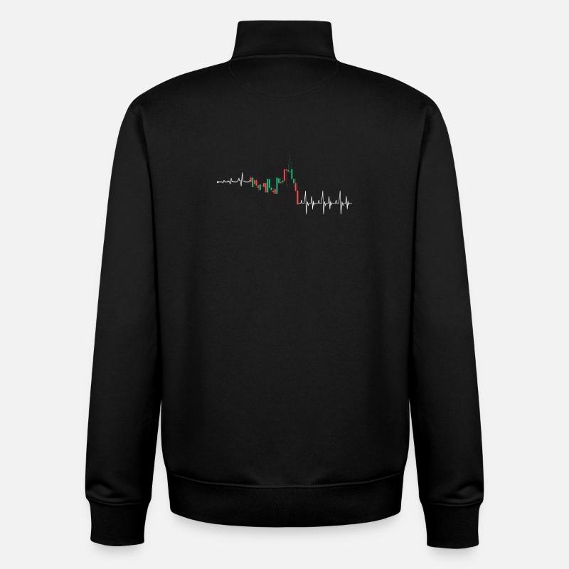 Cadence néon pulsée - Sweat zippé unisexe en coton bio Stanley/Stella - noir
