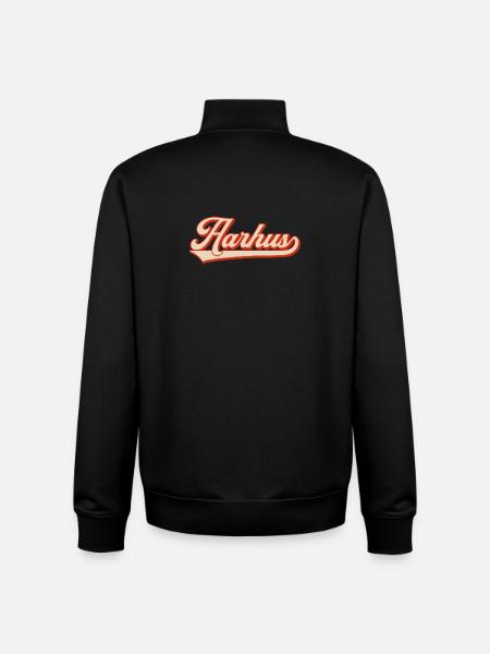 Aarhus Retro Look – Denmark Lettering - Unisex Organic Zip Sweatshirt by Stanley/Stella - black