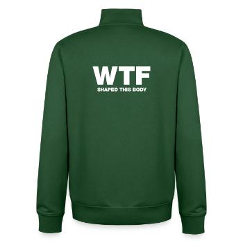 WTF shaped this body - Unisex Organic Zip Sweatshirt von Stanley/Stella - Flaschengrün - Hinten - AI Model Male 185 dark (185cm)