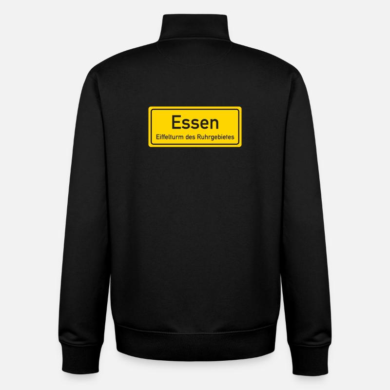 Nom de lieu d’Essen allemagne - Sweat zippé unisexe en coton bio Stanley/Stella - noir