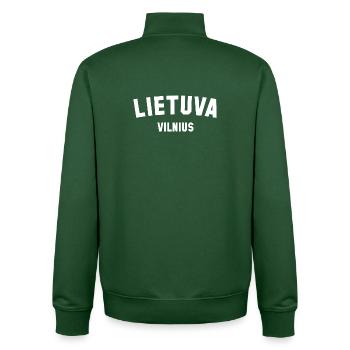 LITHUANIA Vilnius Lietuva Vilnius - Unisex Organic Zip Sweatshirt by Stanley/Stella - bottle green - Back - AI Model Male 185 dark (185cm)