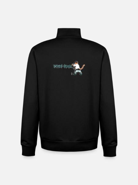 Cat Graffiti Dogs Suck - Unisex Organic Zip Sweatshirt by Stanley/Stella - black