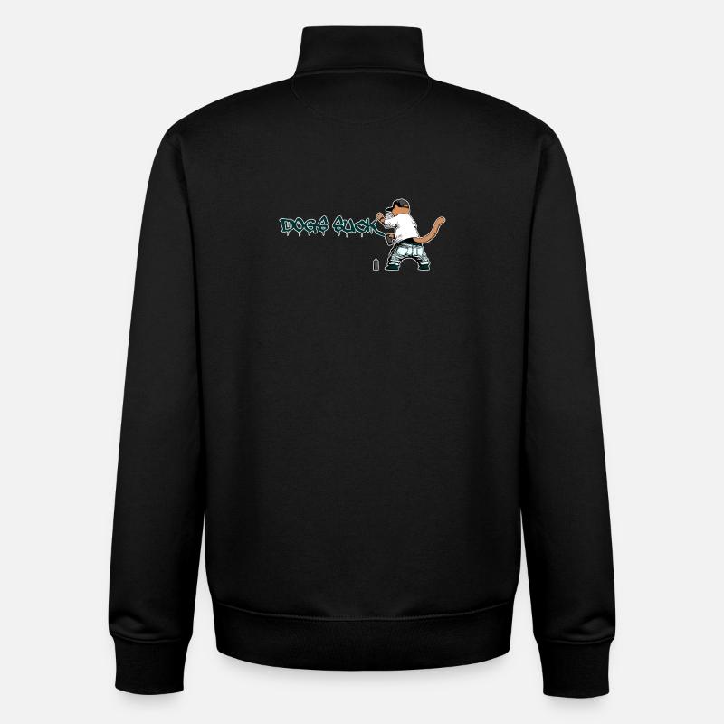 Katze Graffiti Hunde saugen - Unisex Organic Zip Sweatshirt von Stanley/Stella - Schwarz