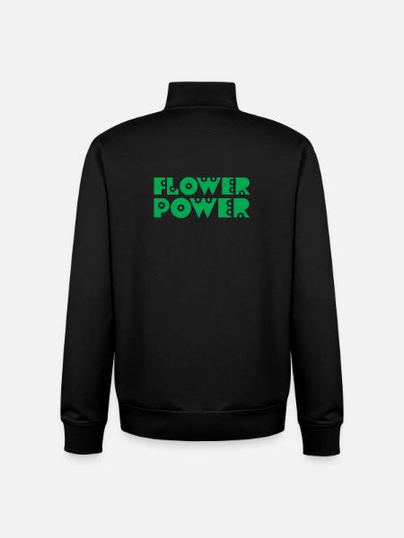 FLOWER POWER - Unisex Organic Zip Sweatshirt by Stanley/Stella - black