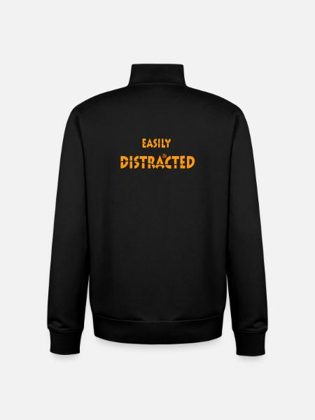 Easily Distracted - Unisex Organic Zip Sweatshirt by Stanley/Stella - black