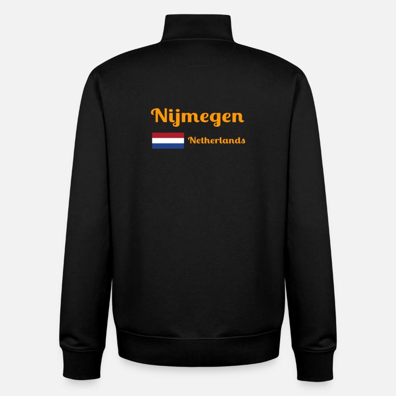 Nimègue Pays-Bas - Imprimés élégants - Sweat zippé unisexe en coton bio Stanley/Stella - noir