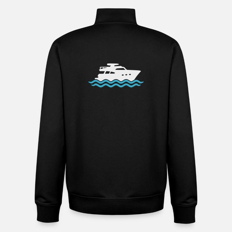 Yacht Silhouette Motorboot - Unisex Organic Zip Sweatshirt von Stanley/Stella - Schwarz