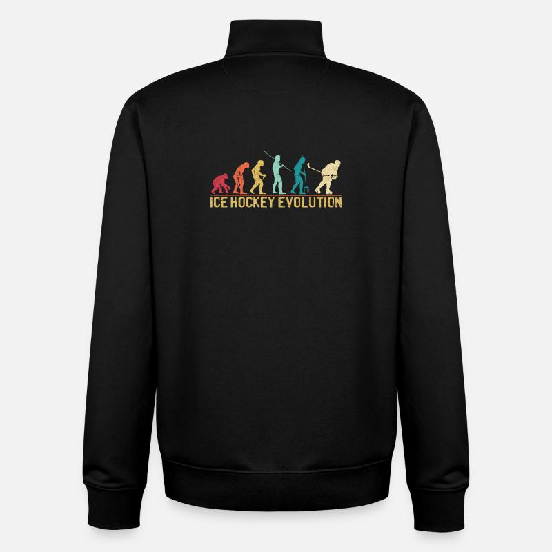  Hockey Evolution Silhouette Design - Unisex Organic Zip Sweatshirt by Stanley/Stella - black