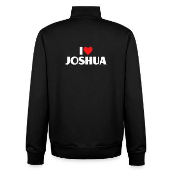 I love Joshua Red Heart Romantic Name Fan - Unisex Organic Zip Sweatshirt by Stanley/Stella - black - Back - AI Model Male 185 light (185cm)