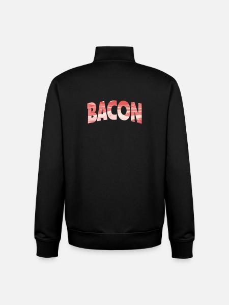 Backward Turned Bacon Illustration - Unisex Organic Zip Sweatshirt by Stanley/Stella - black