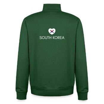 Cœur avec drapeau sud-coréen - Sweat zippé unisexe en coton bio Stanley/Stella - vert bouteille - Dos - AI Model Male 185 dark (185cm)