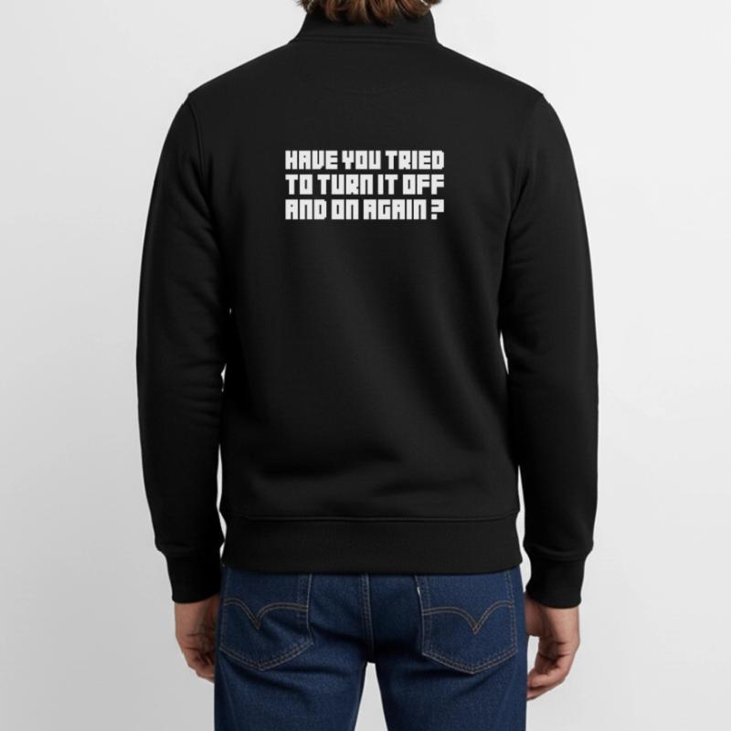 Turning It Off – Nerd Geek Computer Support TBBT Unisex Organic Zip Sweatshirt von Stanley/Stella