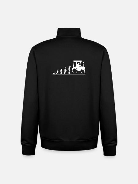Evolution from baby to farmer, farmer - Unisex Organic Zip Sweatshirt by Stanley/Stella - black