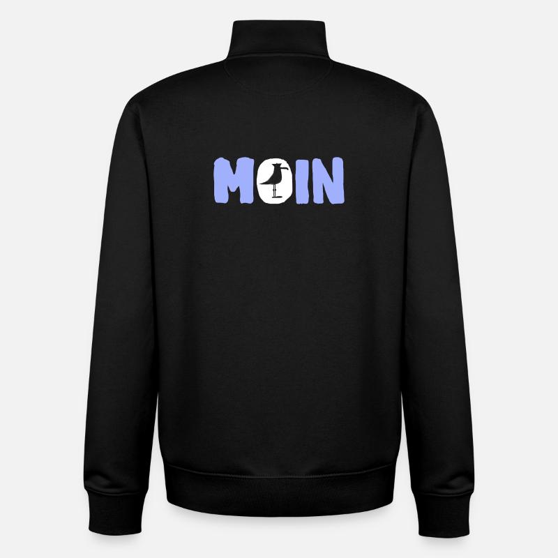 Moin avec la mouette - Sweat zippé unisexe en coton bio Stanley/Stella - noir