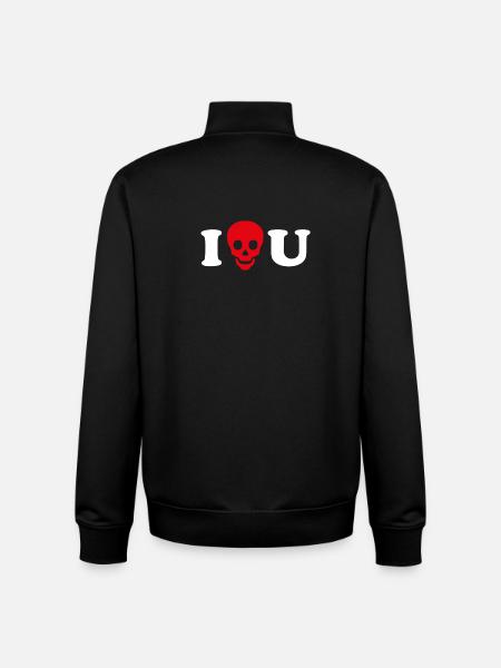 Je t’aime / Crâne - Sweat zippé unisexe en coton bio Stanley/Stella - noir