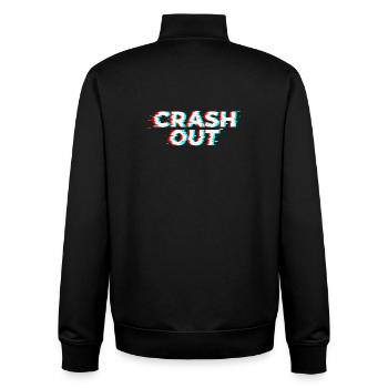 Crash Out – Glitch-Stil weiß-rot-cyan - Unisex Organic Zip Sweatshirt von Stanley/Stella - Schwarz - Hinten - AI Model Male 185 light (185cm)