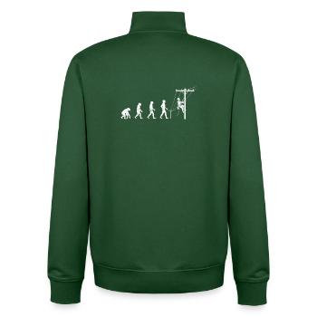 Evolution zur Netztechnik - Unisex Organic Zip Sweatshirt von Stanley/Stella - Flaschengrün - Hinten - AI Model Male 185 dark (185cm)