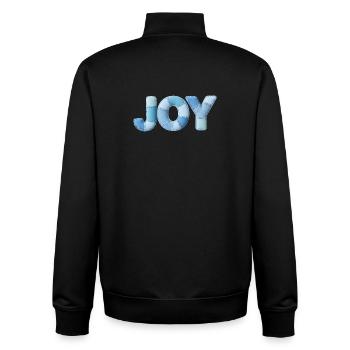 Blue Patchwork Joy Schriftzug - Unisex Organic Zip Sweatshirt von Stanley/Stella - Schwarz - Hinten - AI Model Male 185 light (185cm)