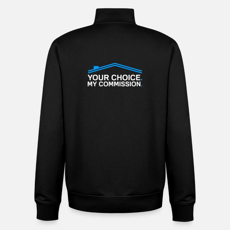 Ma commission Agent immobilier drôle - Sweat zippé unisexe en coton bio Stanley/Stella - noir